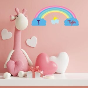Rainbow Name and Initial Wall Decal Vinyl Sticker