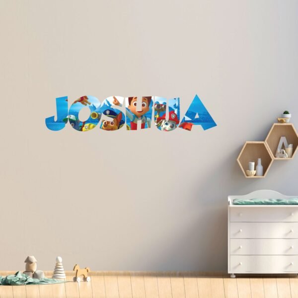 Custom Name 3D Art Paw Patrol  Wall Decal Vinyl Sticker