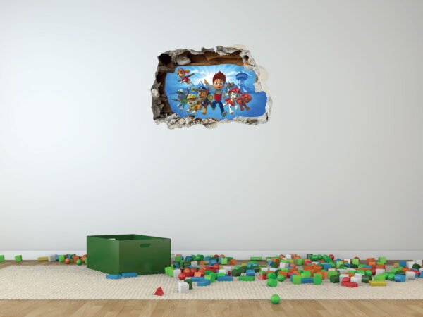3D Art Paw Patrol  Wall Decal Vinyl Sticker
