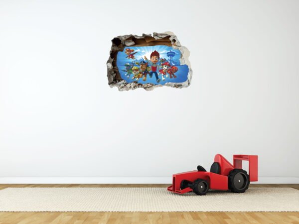3D Art Paw Patrol  Wall Decal Vinyl Sticker