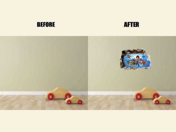 3D Art Paw Patrol  Wall Decal Vinyl Sticker