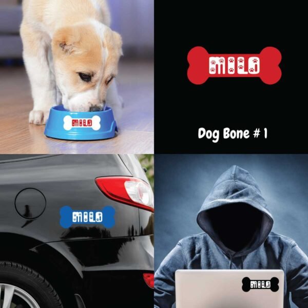 Personalized Dog Bone Decal Vinyl Sticker