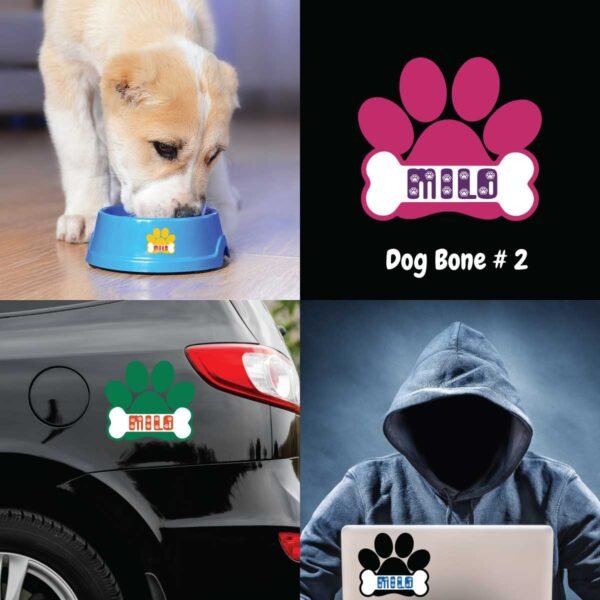 Personalized Dog Bone Decal Vinyl Sticker