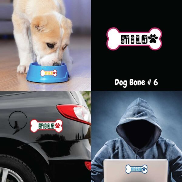 Personalized Dog Bone Decal Vinyl Sticker