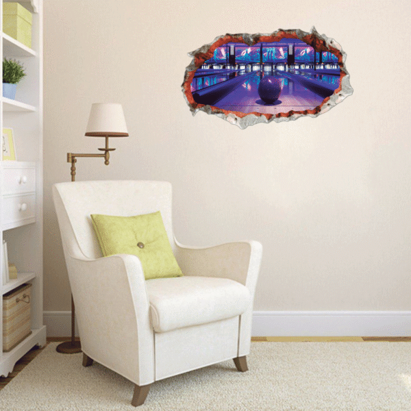 Bowling Alley Ball 3D Wall Decal Vinyl Sticker