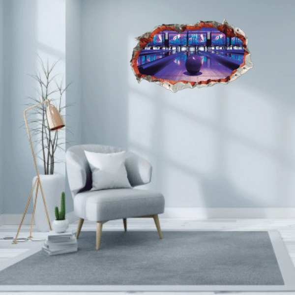 Bowling Alley Ball 3D Wall Decal Vinyl Sticker