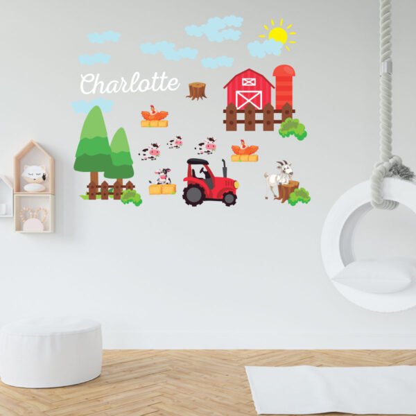 Personalized Farm Barn &#038; Animals Nursery Wall Decal Sticker