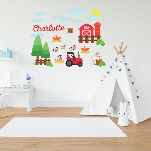 Personalized Farm Barn &#038; Animals Nursery Wall Decal Sticker