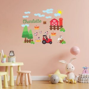 Personalized Farm Barn &#038; Animals Nursery Wall Decal Sticker