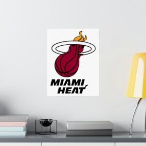 NBA Team Logos Miami Heat Painting Bedroom Living Room Wall Art Décor Matte Vertical Posters