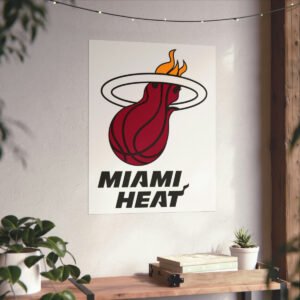 NBA Team Logos Miami Heat Painting Bedroom Living Room Wall Art Décor Matte Vertical Posters
