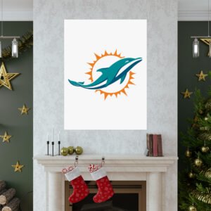 NFL Team Logos Miami Dolphins Painting Bedroom Living Room Wall Art Décor Matte Vertical Posters