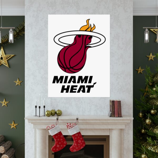 NBA Team Logos Miami Heat Painting Bedroom Living Room Wall Art Décor Matte Vertical Posters