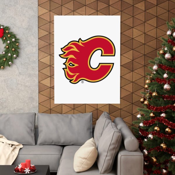 NHL Team Logos Calgary Flames Painting Bedroom Living Room Wall Art Décor Matte Vertical Posters