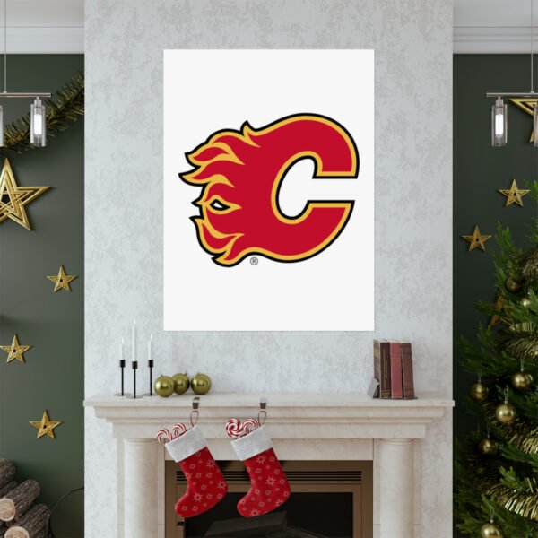 NHL Team Logos Calgary Flames Painting Bedroom Living Room Wall Art Décor Matte Vertical Posters