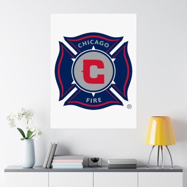 MLS Team Logos Chicago Fire FC Painting Bedroom Living Room Wall Art Décor Matte Vertical Posters