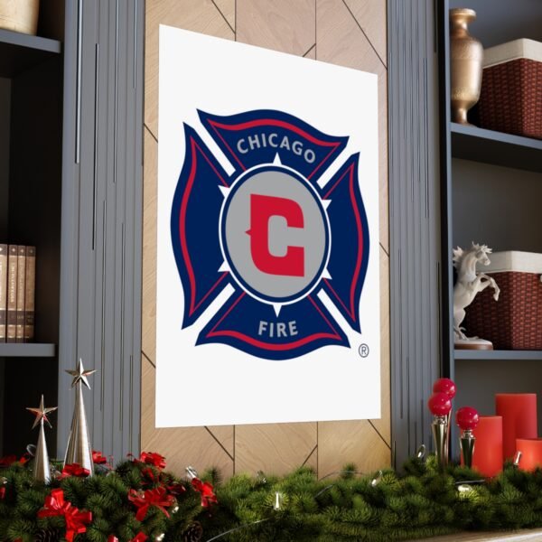 MLS Team Logos Chicago Fire FC Painting Bedroom Living Room Wall Art Décor Matte Vertical Posters