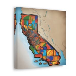 California Canvas Gallery Wraps &#8211; California Office Bedroom Home Living Room Wall Decor Canvas Art &#8211; Housewarming Gifts &#8211; CA New Home Gifts
