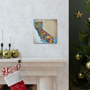 California Canvas Gallery Wraps &#8211; California Office Bedroom Home Living Room Wall Decor Canvas Art &#8211; Housewarming Gifts &#8211; CA New Home Gifts