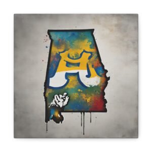 Alabama Canvas Gallery Wraps &#8211; Alabama Office Bedroom Home Living Room Wall Decor Canvas Art &#8211; Housewarming Gifts &#8211; AL New Home Gifts
