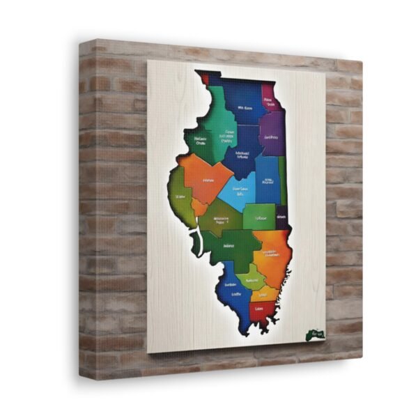 Illinois Canvas Gallery Wraps &#8211; Illinois Office Bedroom Wall Decor Living Room Home Canvas Art &#8211; Housewarming Gifts &#8211; IL New Home Gifts