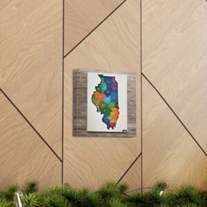 Illinois Canvas Gallery Wraps &#8211; Illinois Office Bedroom Wall Decor Living Room Home Canvas Art &#8211; Housewarming Gifts &#8211; IL New Home Gifts
