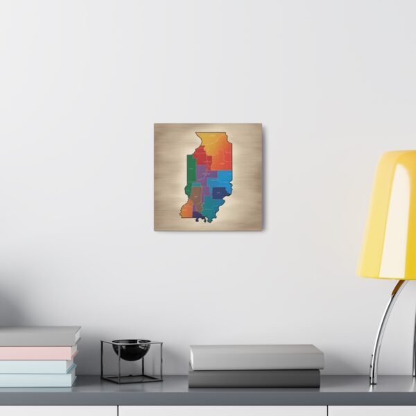 Illinois Canvas Gallery Wraps &#8211; Illinois Bedroom Office Wall Decor Living Room Home Canvas Art &#8211; Housewarming Gifts &#8211; IL New Home Gifts