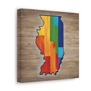 Illinois Canvas Gallery Wraps &#8211; Illinois Bedroom Office Living Room Home Wall Decor Canvas Art &#8211; Housewarming Gifts &#8211; IL New Home Gifts