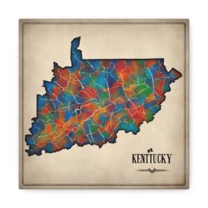 Kentucky Canvas Gallery Wraps &#8211; Kentucky Home Office Bedroom Living Room Wall Decor Canvas Art &#8211; Housewarming Gifts &#8211; KY New Home Gifts