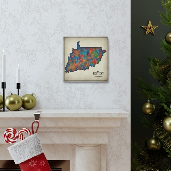 Kentucky Canvas Gallery Wraps &#8211; Kentucky Home Office Bedroom Living Room Wall Decor Canvas Art &#8211; Housewarming Gifts &#8211; KY New Home Gifts