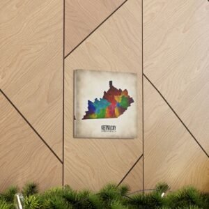 Kentucky Canvas Gallery Wraps &#8211; Kentucky Home Bedroom Living Room Office Wall Decor Canvas Art &#8211; Housewarming Gifts &#8211; KY New Home Gifts
