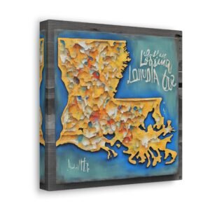 Louisiana Canvas Gallery Wraps &#8211; Louisiana Home Bedroom Office Living Room Wall Decor Canvas Art &#8211; Housewarming Gifts &#8211; LA New Home Gifts