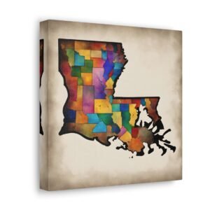 Louisiana Canvas Gallery Wraps &#8211; Louisiana Home Office Bedroom Living Room Wall Decor Canvas Art &#8211; Housewarming Gifts &#8211; LA New Home Gifts