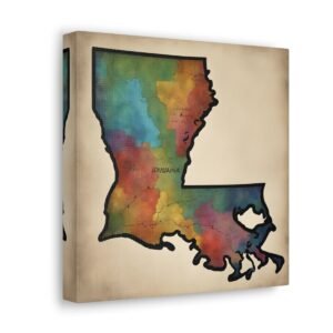 Louisiana Canvas Gallery Wraps &#8211; Louisiana Home Bedroom Living Room Office Wall Decor Canvas Art &#8211; Housewarming Gifts &#8211; LA New Home Gifts