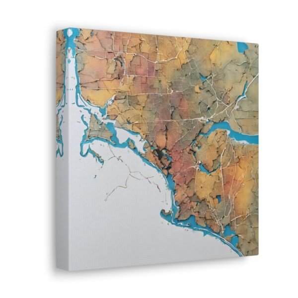 Massachusetts Canvas Gallery Wraps &#8211; Massachusetts Living Room Home Office Wall Decor Canvas Art &#8211; Housewarming Gifts &#8211; MA New Home Gifts