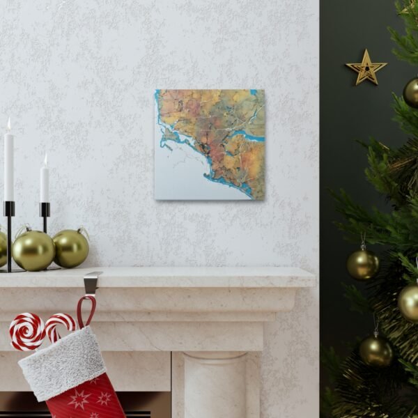 Massachusetts Canvas Gallery Wraps &#8211; Massachusetts Living Room Home Office Wall Decor Canvas Art &#8211; Housewarming Gifts &#8211; MA New Home Gifts