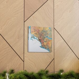 Massachusetts Canvas Gallery Wraps &#8211; Massachusetts Living Room Home Office Wall Decor Canvas Art &#8211; Housewarming Gifts &#8211; MA New Home Gifts