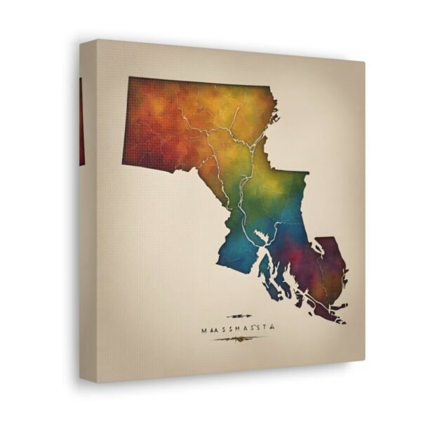 Massachusetts Canvas Gallery Wraps &#8211; Massachusetts Home Office Living Room Wall Decor Canvas Art &#8211; Housewarming Gifts &#8211; MA New Home Gifts