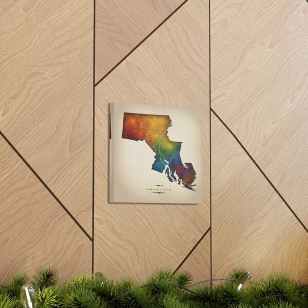 Massachusetts Canvas Gallery Wraps &#8211; Massachusetts Home Office Living Room Wall Decor Canvas Art &#8211; Housewarming Gifts &#8211; MA New Home Gifts