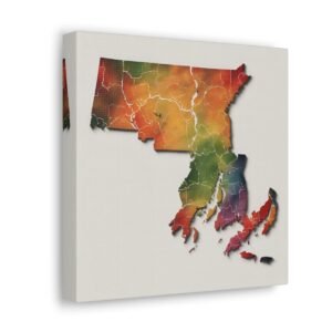 Massachusetts Canvas Gallery Wraps &#8211; Massachusetts Living Room Home Office Wall Decor Canvas Art &#8211; Housewarming Gifts &#8211; MA New Home Gifts