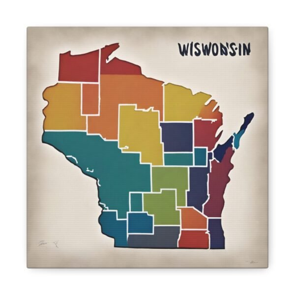 Wisconsin Canvas Gallery Wraps &#8211; Wisconsin Office Living Room Wall Decor Bedroom Home Canvas Art &#8211; Housewarming Gifts &#8211; WI New Home Gifts