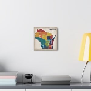 Wisconsin Canvas Gallery Wraps &#8211; Wisconsin Office Living Room Wall Decor Bedroom Home Canvas Art &#8211; Housewarming Gifts &#8211; WI New Home Gifts