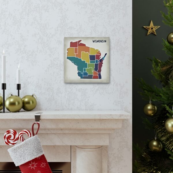 Wisconsin Canvas Gallery Wraps &#8211; Wisconsin Office Living Room Wall Decor Bedroom Home Canvas Art &#8211; Housewarming Gifts &#8211; WI New Home Gifts