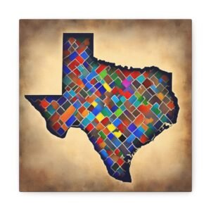 Texas Canvas Gallery Wraps &#8211; Texas Office Bedroom Living Room Wall Decor Home Bedroom Canvas Art &#8211; Housewarming Gifts &#8211; TX New Home Gifts