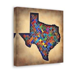 Texas Canvas Gallery Wraps &#8211; Texas Office Bedroom Living Room Wall Decor Home Bedroom Canvas Art &#8211; Housewarming Gifts &#8211; TX New Home Gifts