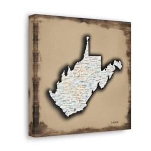 West Virginia Canvas Gallery Wraps &#8211; West Virginia Bedroom Living Room Wall Decor Office  Home Canvas Art &#8211; Housewarming Gifts &#8211; WV Gifts
