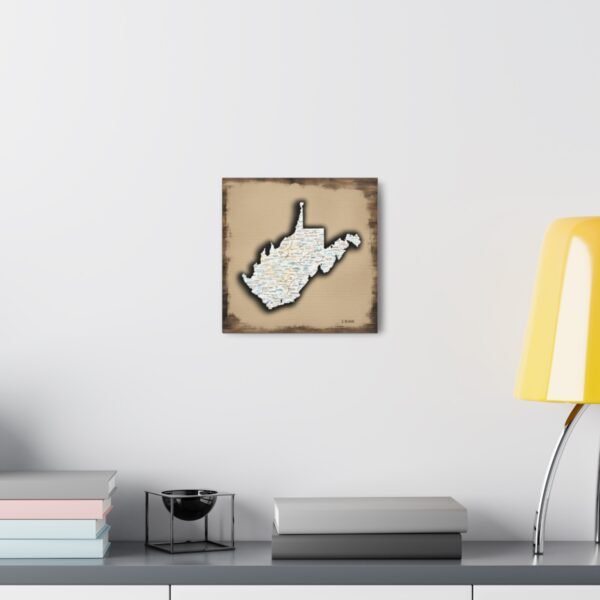West Virginia Canvas Gallery Wraps &#8211; West Virginia Bedroom Living Room Wall Decor Office  Home Canvas Art &#8211; Housewarming Gifts &#8211; WV Gifts
