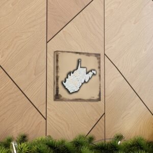West Virginia Canvas Gallery Wraps &#8211; West Virginia Bedroom Living Room Wall Decor Office  Home Canvas Art &#8211; Housewarming Gifts &#8211; WV Gifts