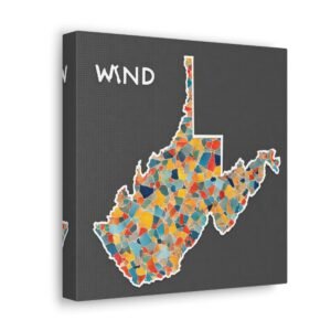 West Virginia Canvas Gallery Wraps &#8211; West Virginia Living Room Wall Decor Bedroom Office  Home Canvas Art &#8211; Housewarming Gifts &#8211; WV Gifts
