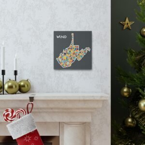 West Virginia Canvas Gallery Wraps &#8211; West Virginia Living Room Wall Decor Bedroom Office  Home Canvas Art &#8211; Housewarming Gifts &#8211; WV Gifts